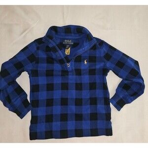 Ralph Lauren Half Zip Blue/Black Check Size 3/3t